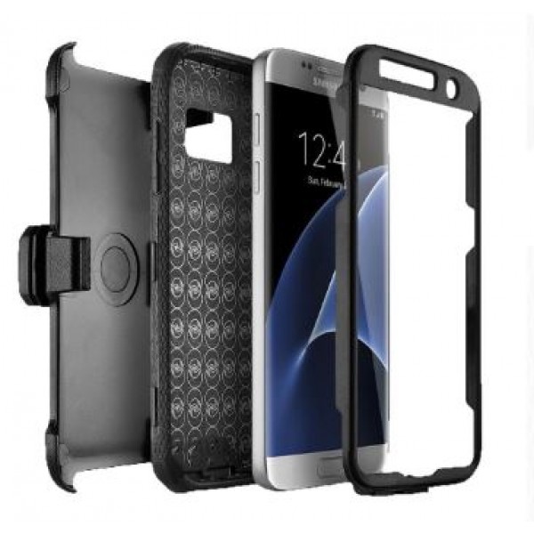 Samsung Galaxy S7 Edge Triple Protection Rugged Case And Holster Shell Combo